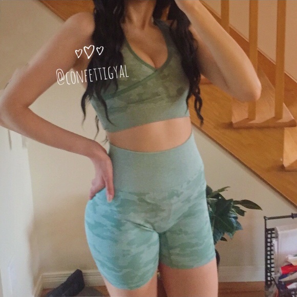 2Pc Camo Seamless Shorts Set (Shorts + Bra) - Picture 5 of 5